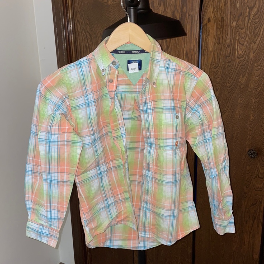 Boys wrangler 20x plaid shirt